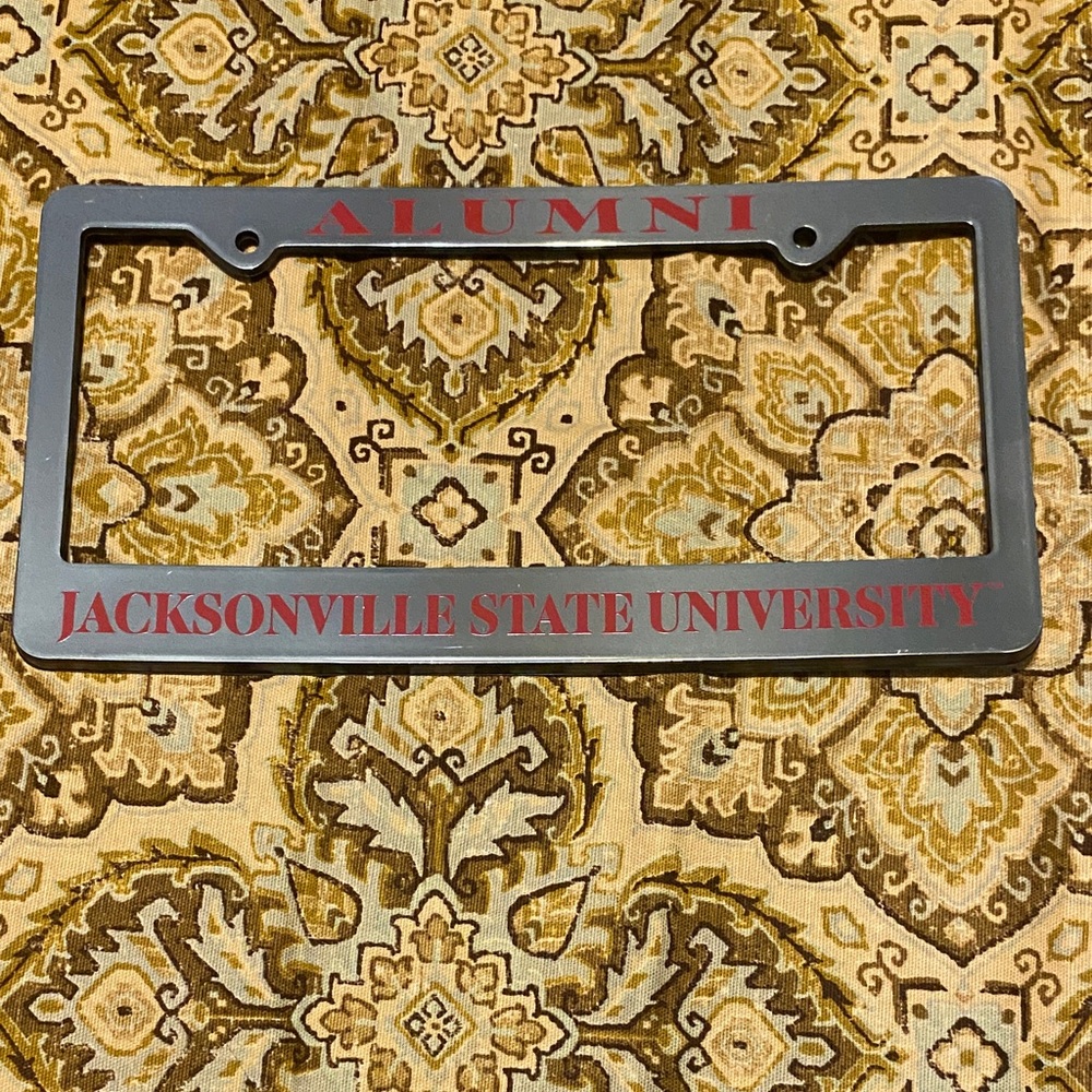 Jacksonville State University JSU Alumni License Plate Tag Frame - Gray and Red